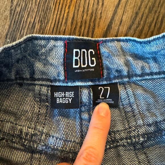 BDG Blue Patterned Straight Leg Jeans - Picture 2 of 6
